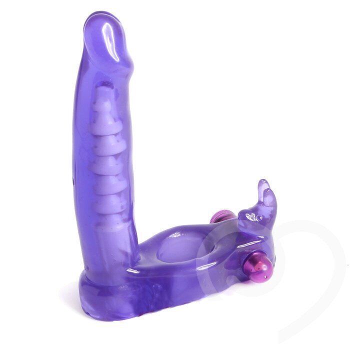 Vaginal Anal Double Penetrator Penetration Vibrating Rabbit Cockring Dildo Dong