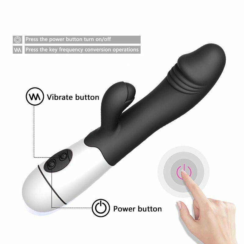 Rechargeable Realistic G-spot Clit Rabbit Vibrator Dildo Sex-toys for Women