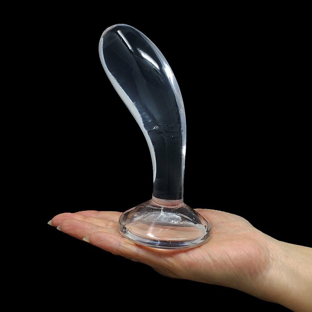 Clear Jelly P-spot Anal Butt Plug Dildo Prostate Massager Probe Suction Cup