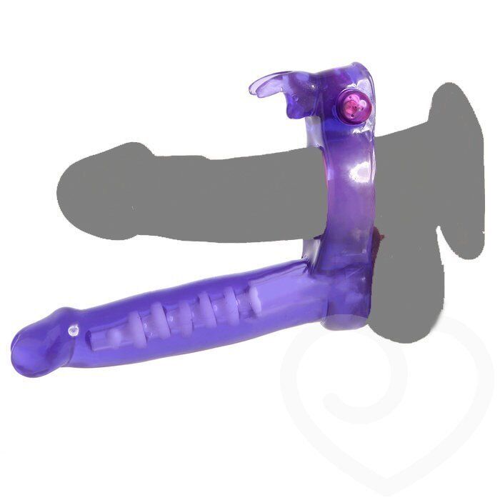 Vaginal Anal Double Penetrator Penetration Vibrating Rabbit Cockring Dildo Dong