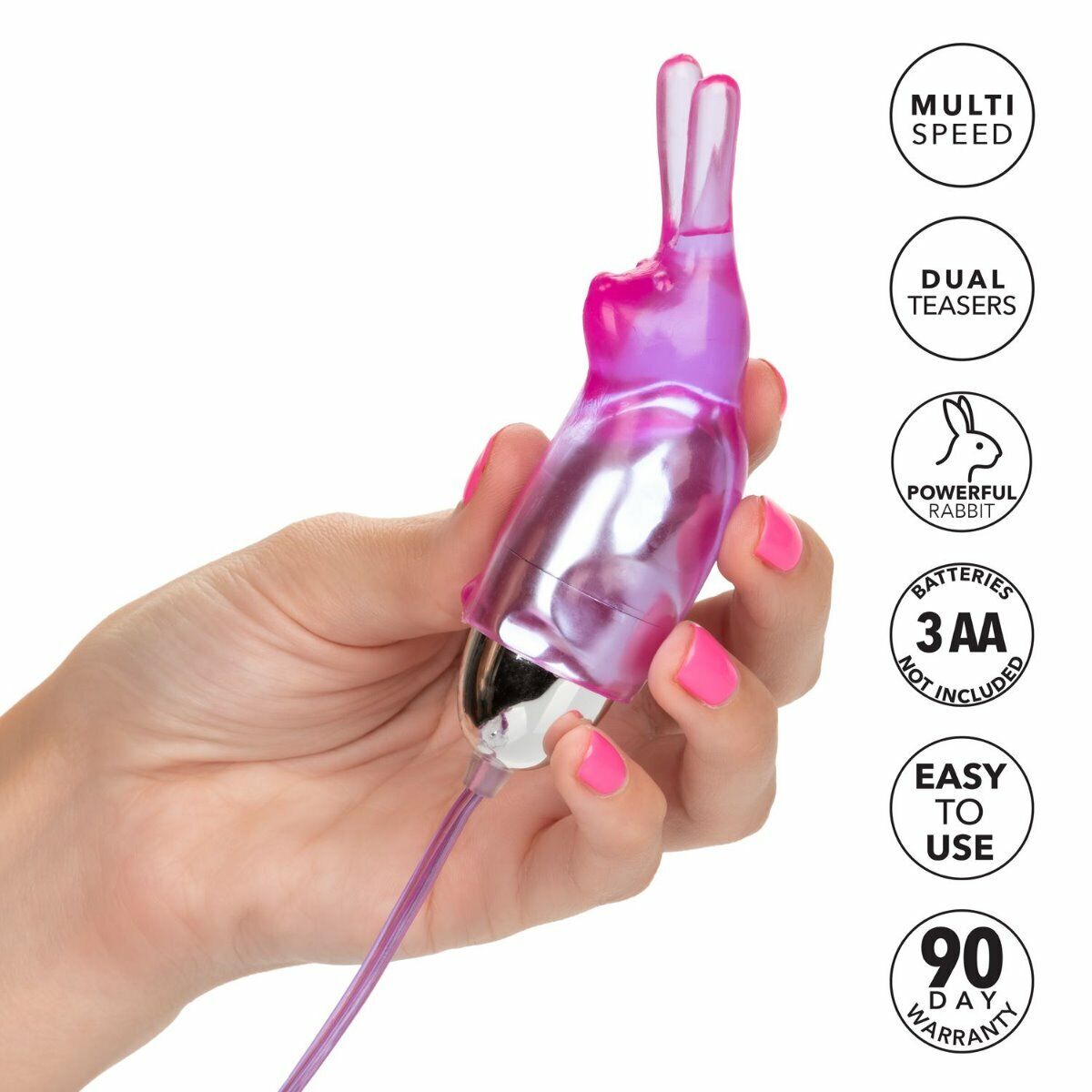 Vibrating Dual Bullet Vibe w/ Bunny Teaser Sleeve Clit Nipple Anal Vibrator Egg