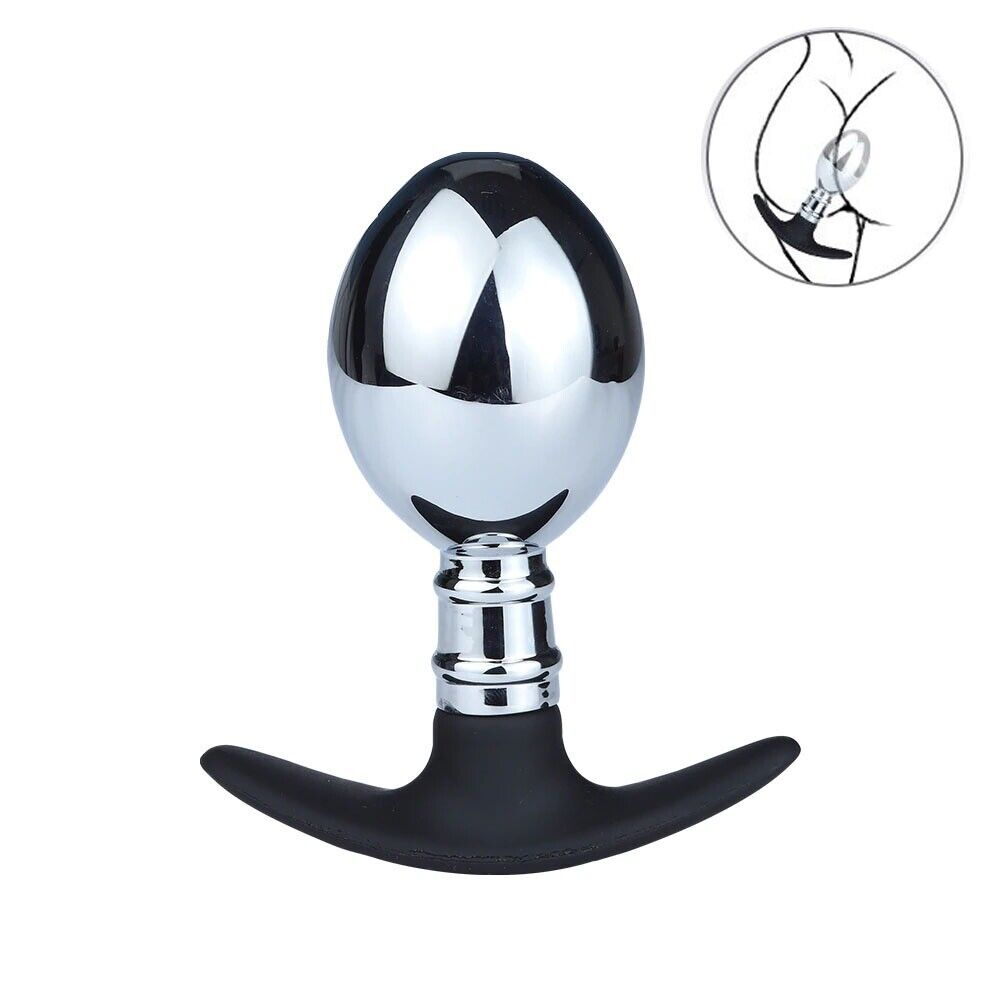 Wearable Metal Silicone Butt Plug Anal Plug Ass Stretcher Dildo Sex Toys