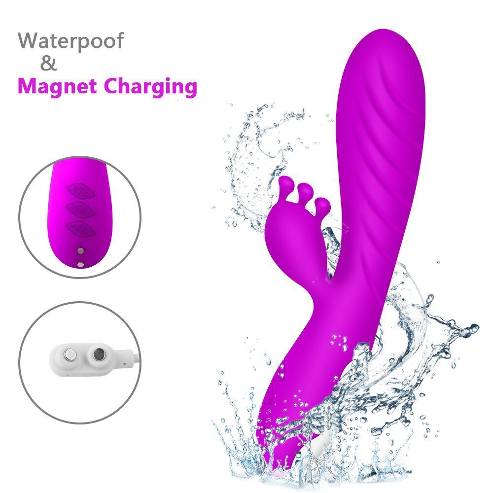 Silicone Rechargeable Clit G-spot Rabbit Vibrator Sex-toys for Women Couples