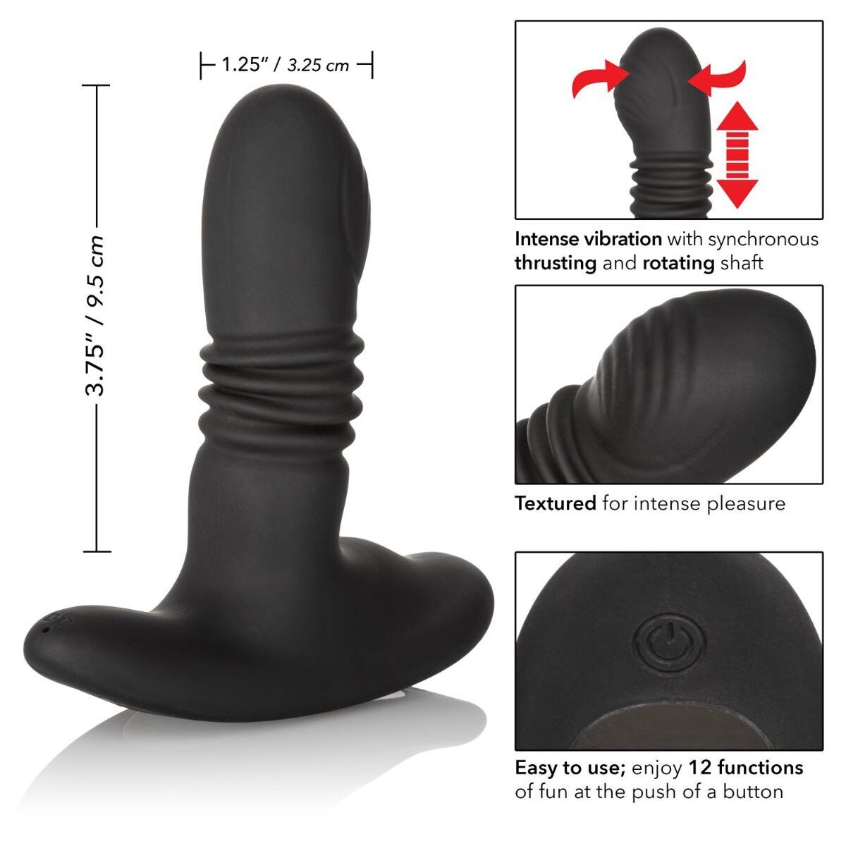 Rechargeable Eclipse Thrusting Rotator Probe Prostate Massager for Men