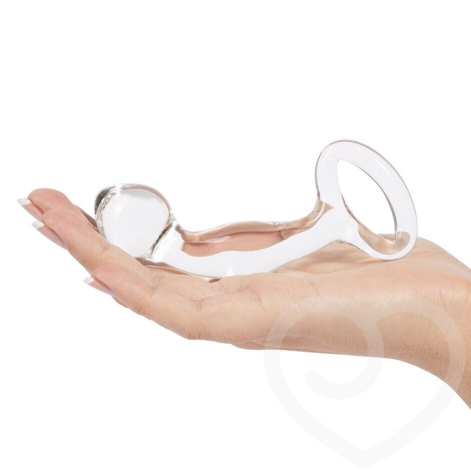 Curved Glass Anal Sex P-spot Proble Butt Plug Prostate Massager for Men