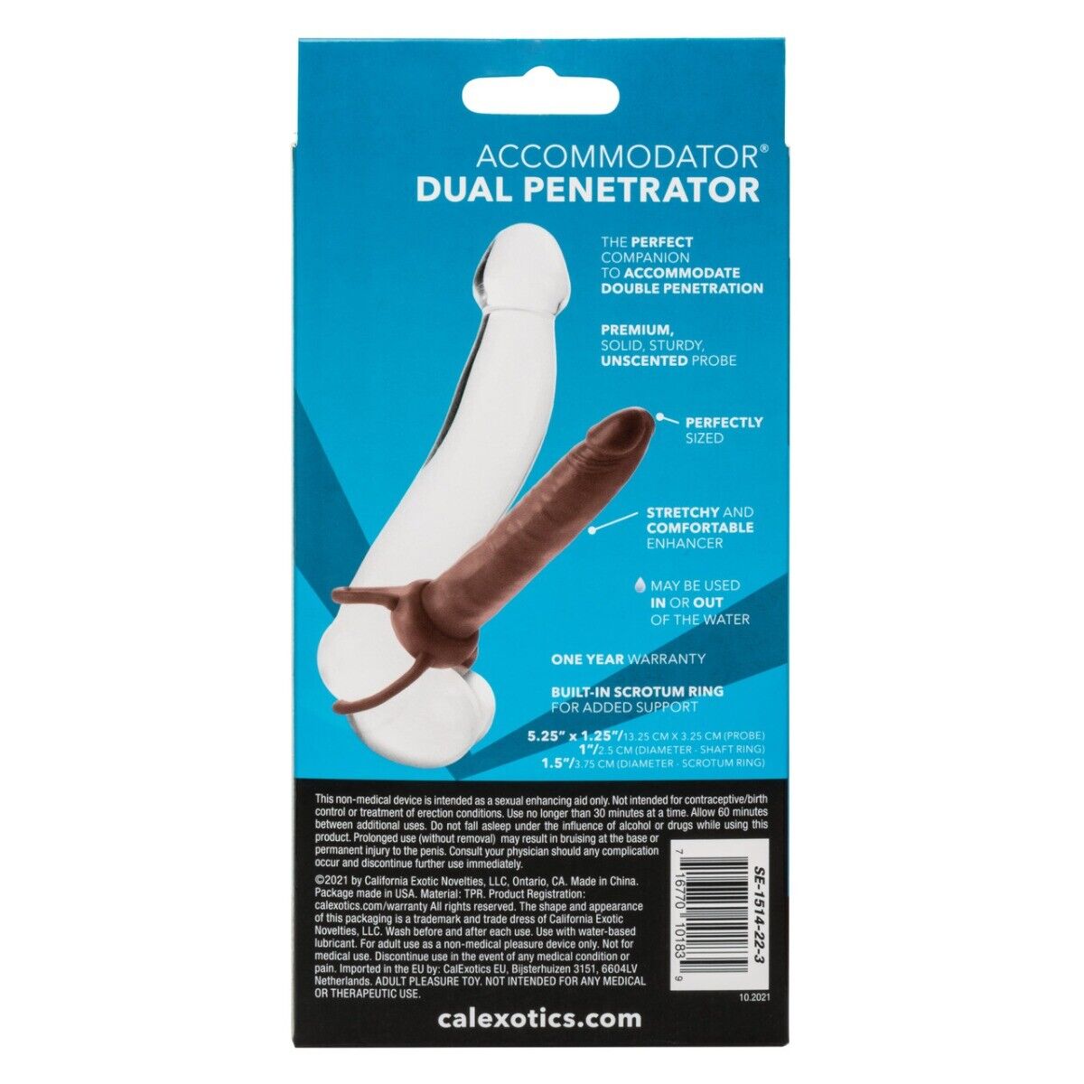 Accomodator Dual Penetrator Double Penetration Cock Ring DP Anal Sex Dildo Dong