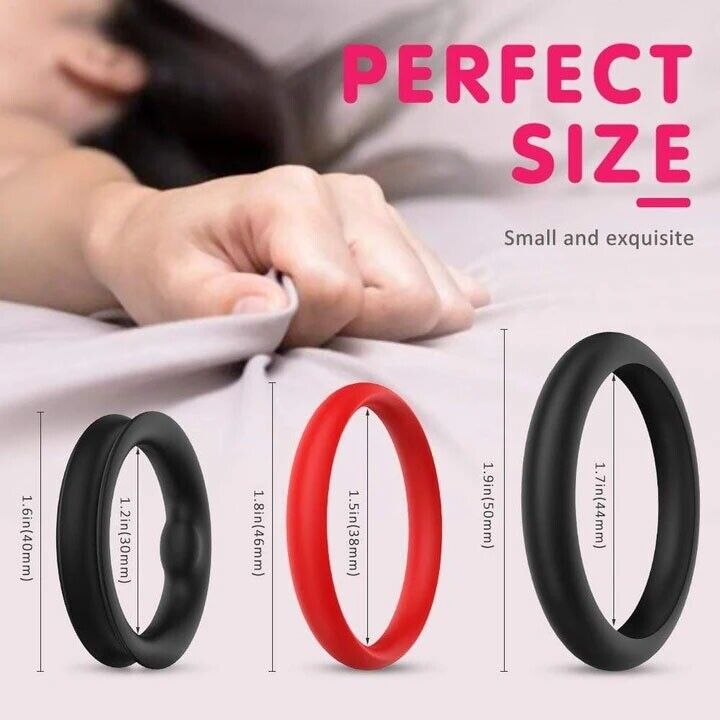 3in1 Silicone Stretchy Longer Harder Stronger Erection Enhancer Penis Cock Ring