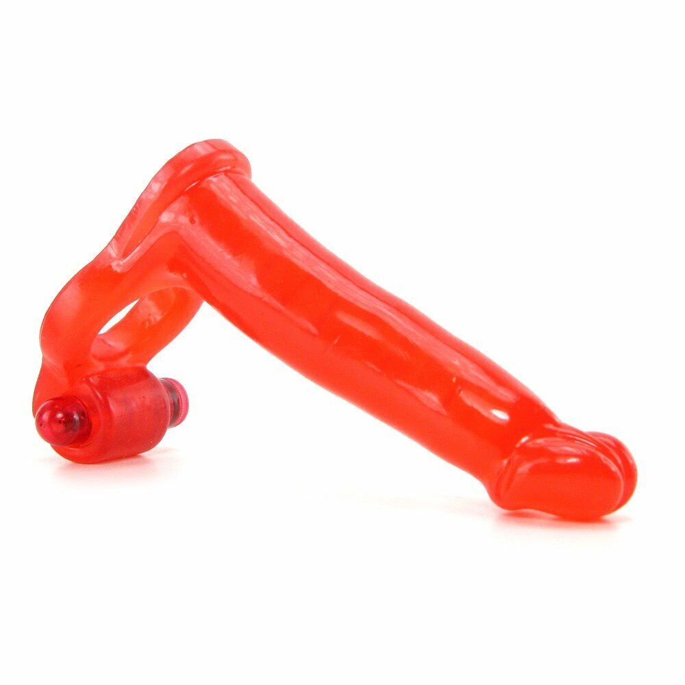 Double Penetrator Penetration Vibrating Cock Ring Vaginal Anal Sex Dildo Dong