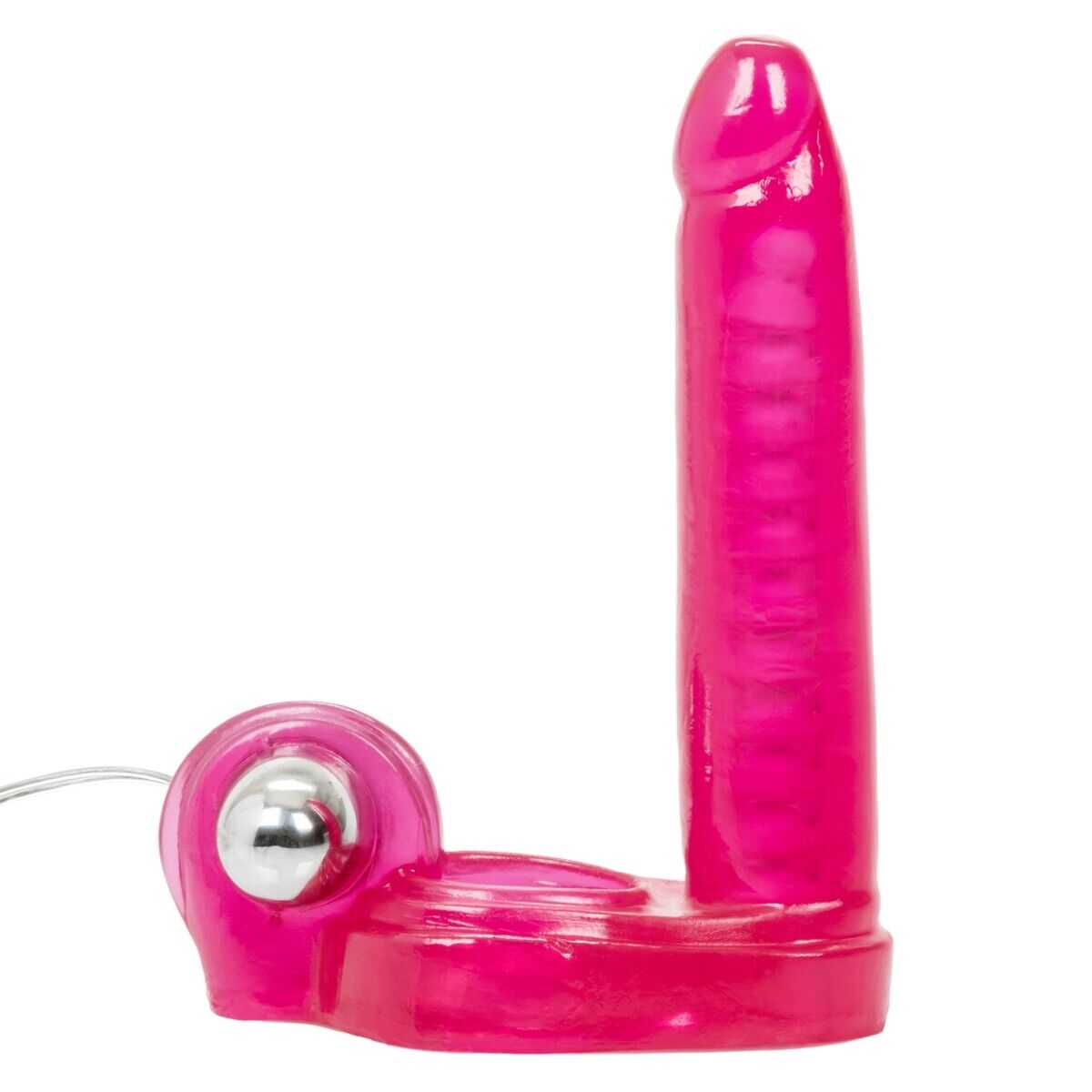 Vibrating Penis Erection Enhancer Cock Ring DP Sex Double Penetration Anal Dildo