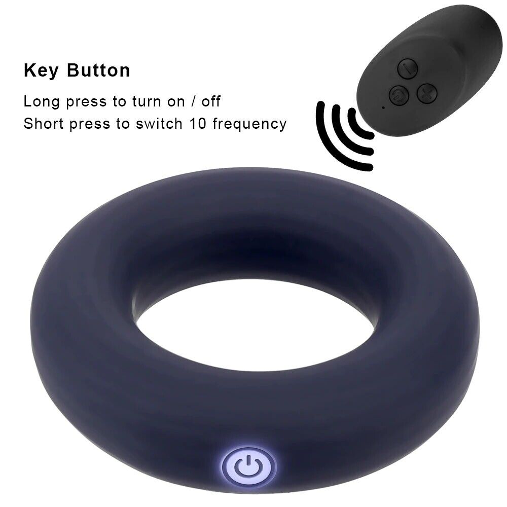 Wireless Remote Control Thick Donut Vibrating Penis Cock Ring Sex Toys