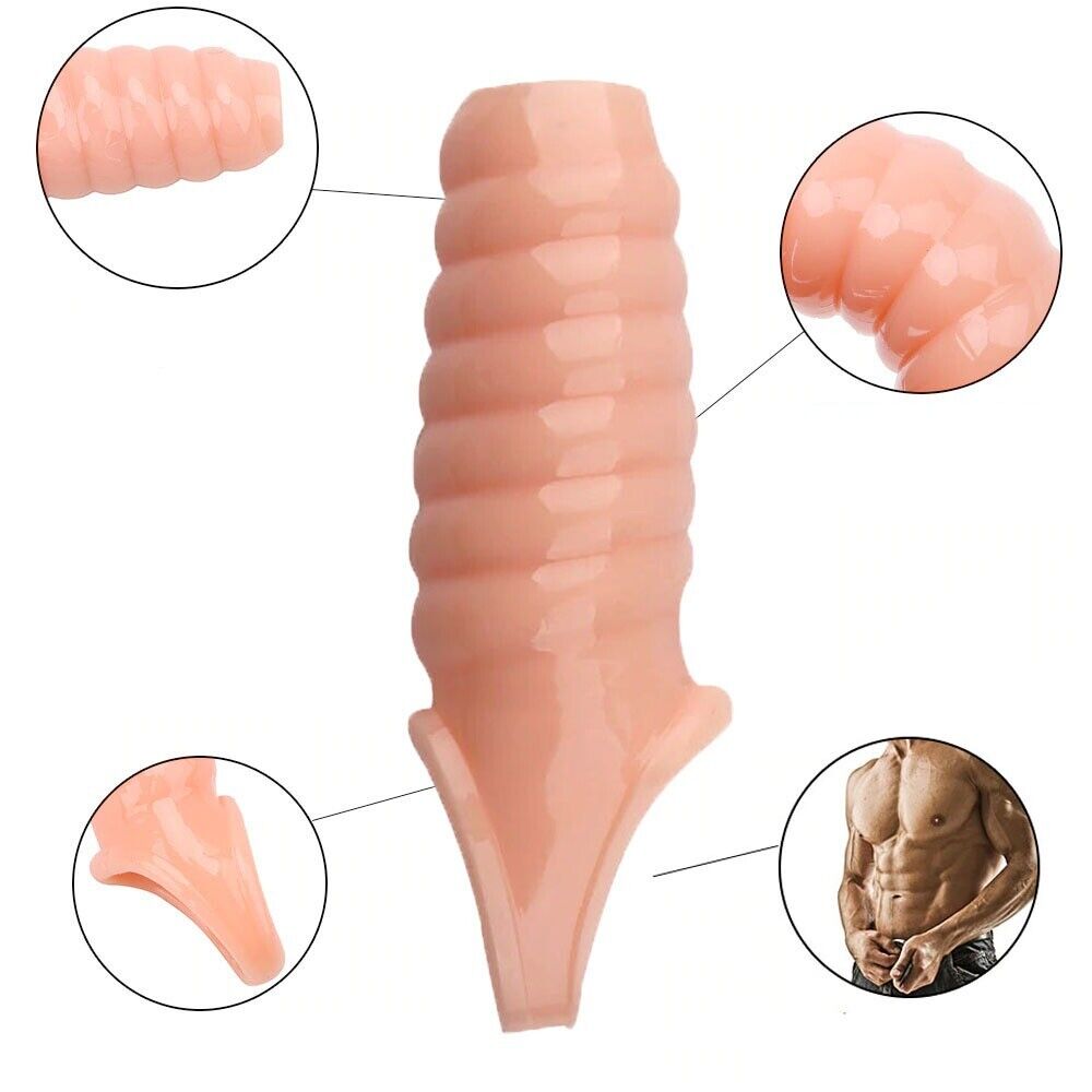 Penis Extension Extender Sleeve Sheath Enhancer Enlarger Sex Toy for Couple Men